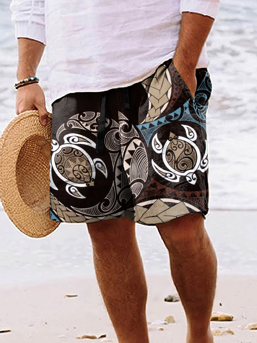 Men's Shorts Art Turtle Print Beach Shorts