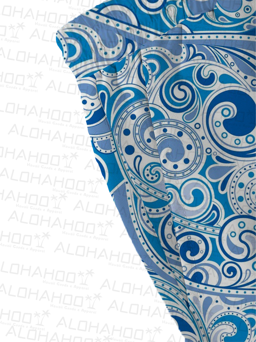 Men's Sets Hawaiian Paisley Print Button Pocket Two-Piece Shirt Shorts Set