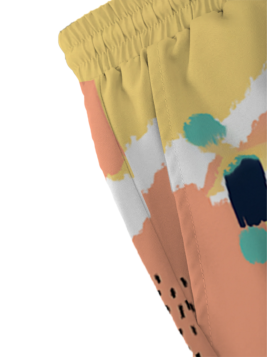 Men's Sets Geometric Colorblock Button Down Two-Piece Shirt Shorts Set