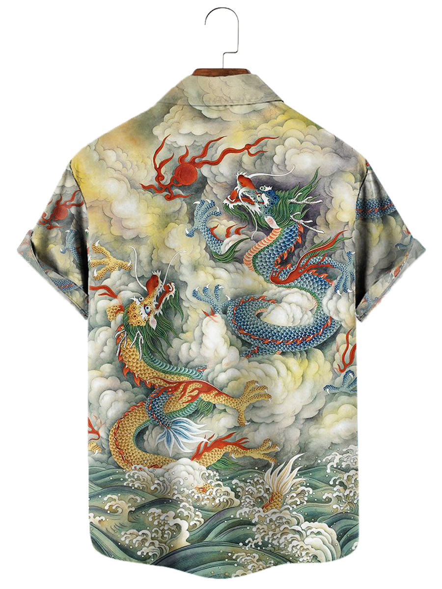 Men's Hawaiian Shirt The Dragon Button Down Shirt