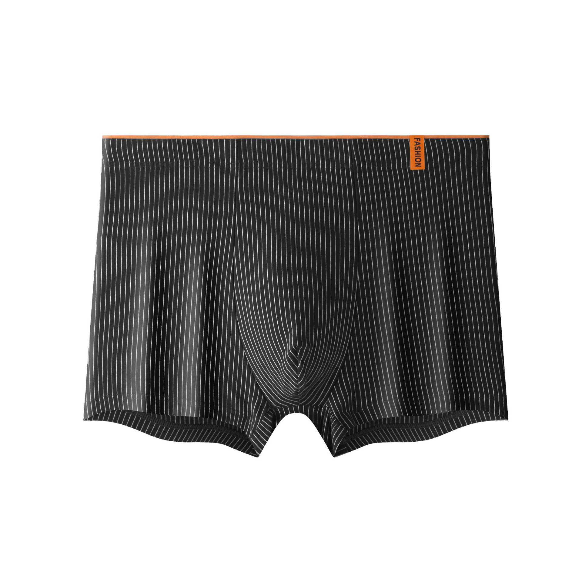 3 Pieces Of Men's Stripes Cotton Mid-Waist Comfortable Breathable High Elastic Underwear Briefs
