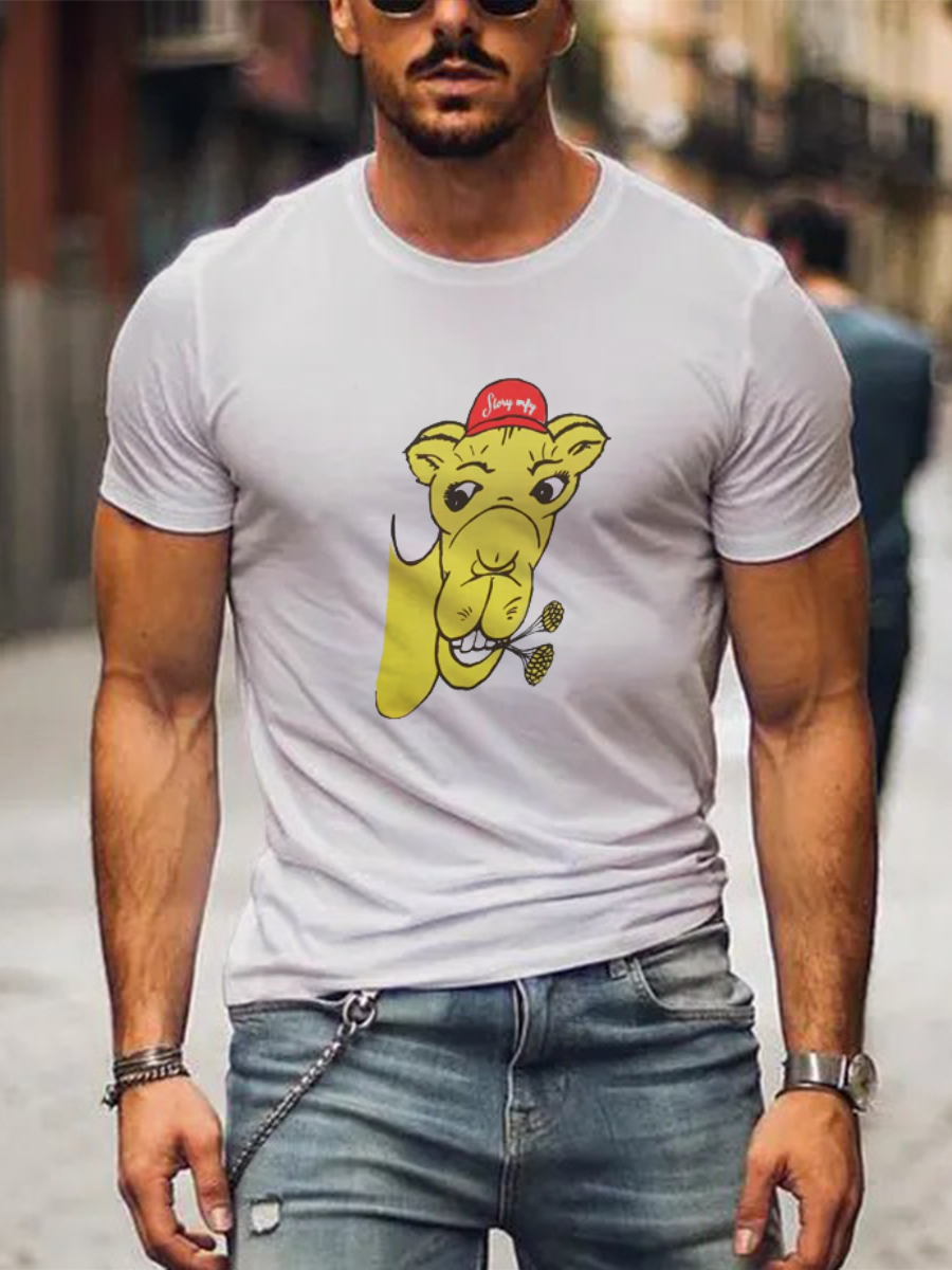Men's T-shirt Donkey Print Short Sleeve T-Shirt