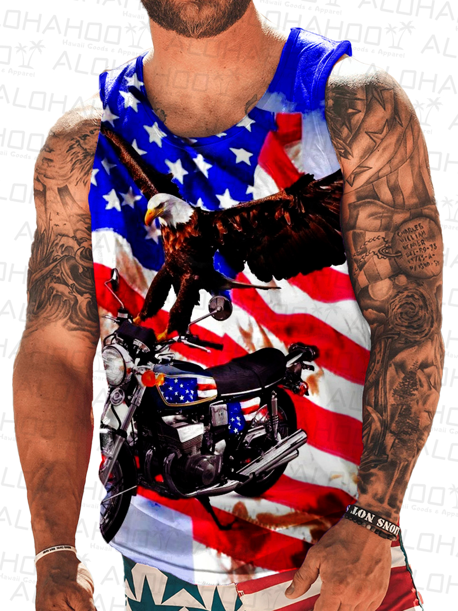 Men's America Spirit Print Tank Top Muscle Tee