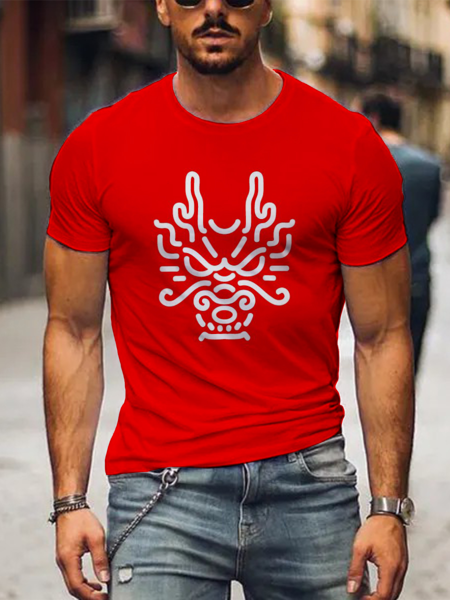 Men's Aloha T-shirt Dragon Icon Print T-shirt