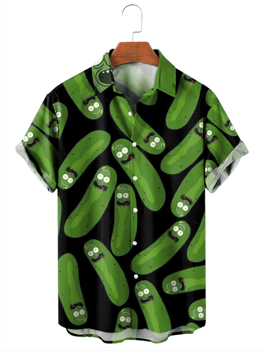 Men's Hawaiian Shirts Cucumber Print Aloha Shirts