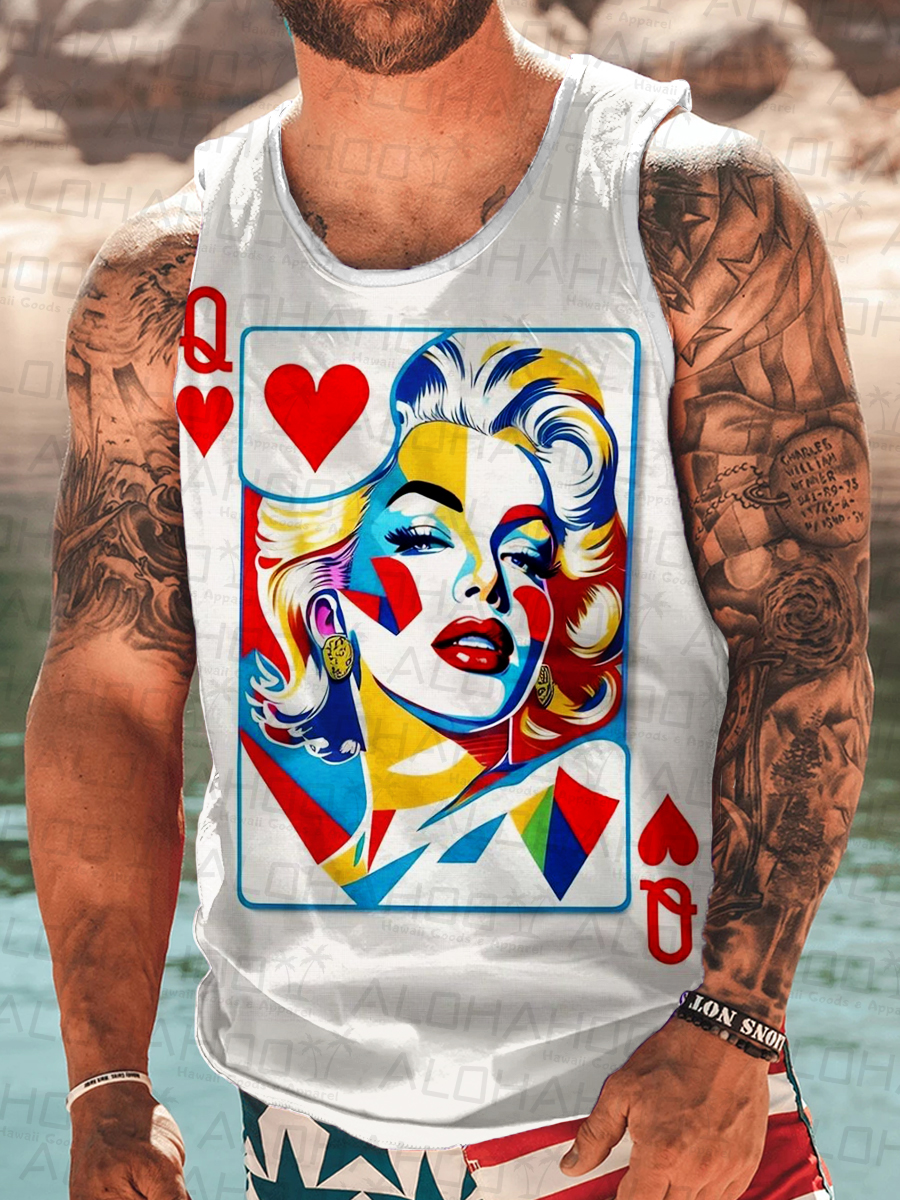 Men's Marilyn Monroe Art Print Tank Top Muscle Tee