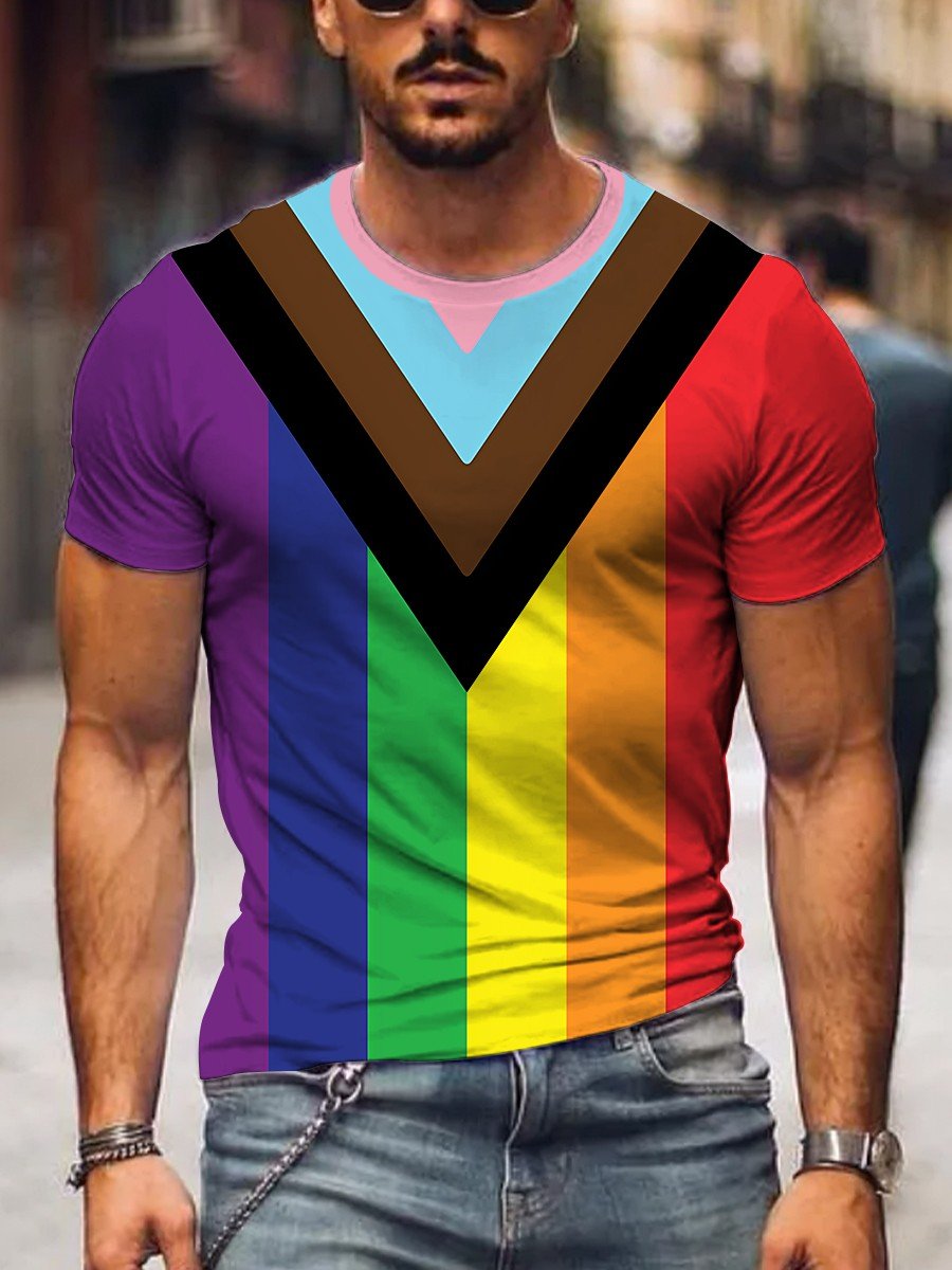 Men's T-Shirt Pride Rainbow Flag Print T-shirt