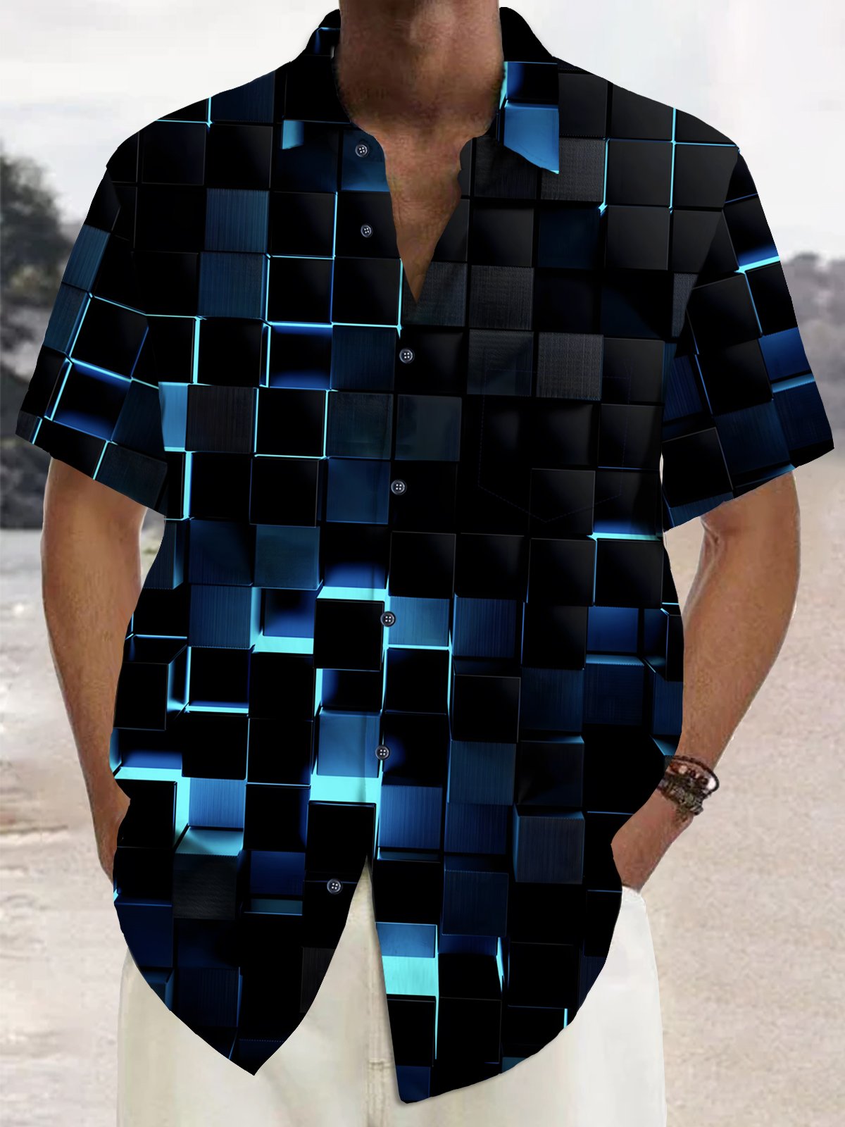 Geometry Pattern Shirt Men's Hawaiian Shirt