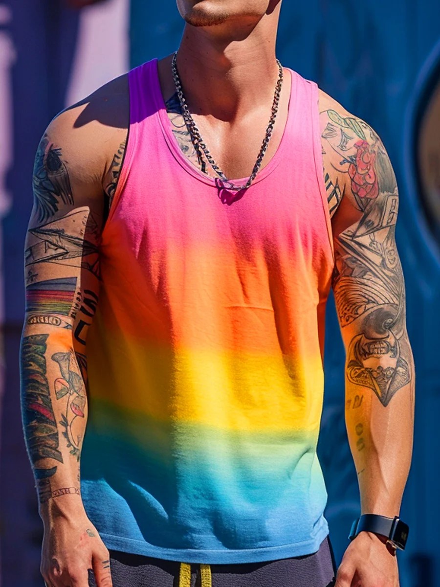 Men's Gradient Color Art Pattern T-Shirt