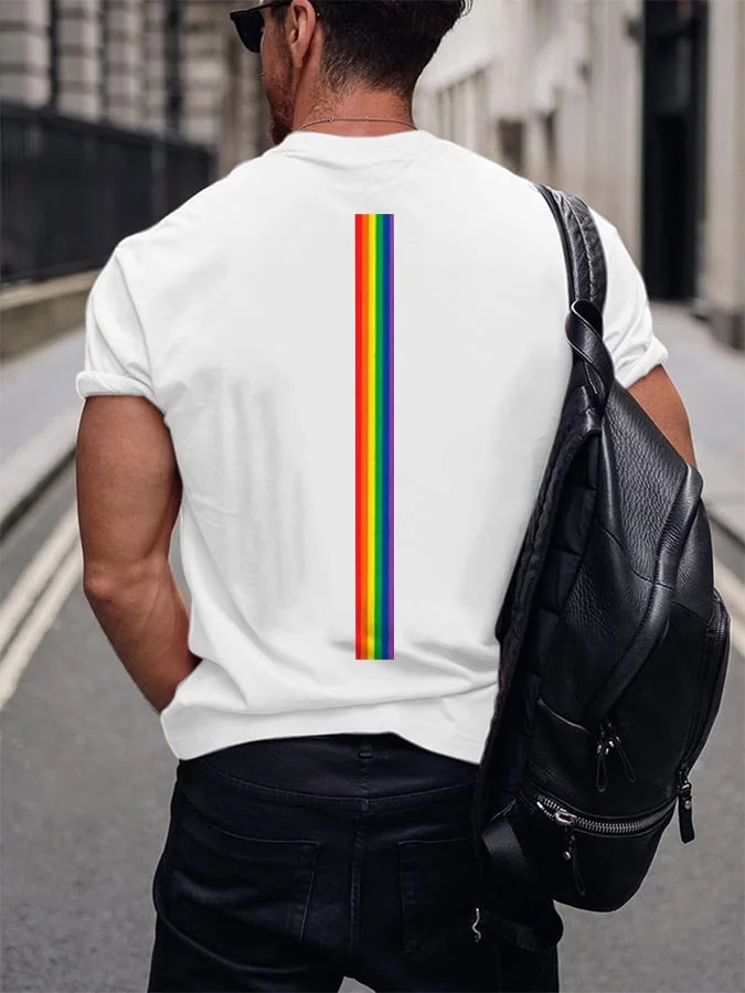 Men's 100%Cotton Love Wins Pride Month Casual Tee