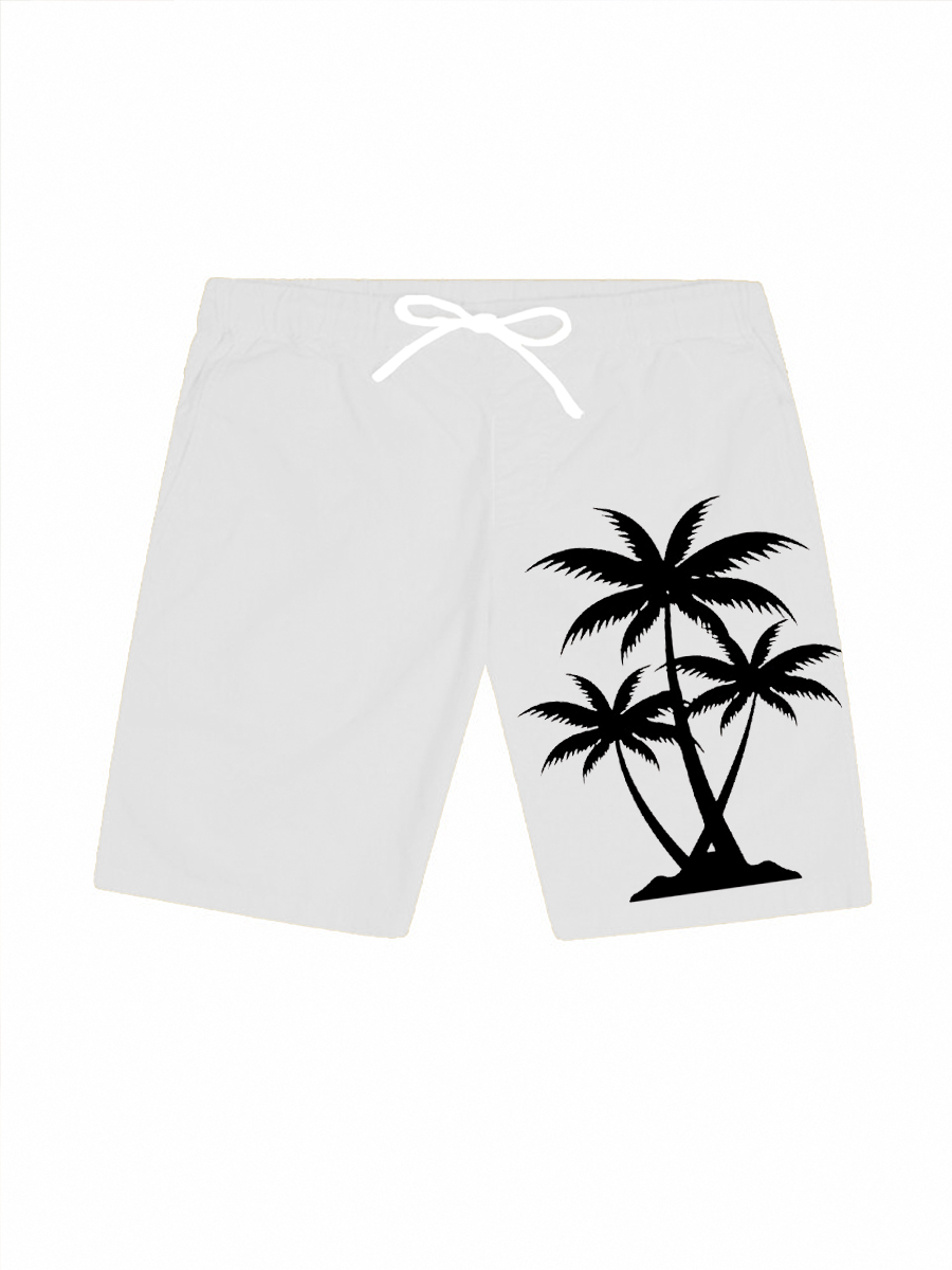 Men's Shorts Coconut Tree Print Beach Shorts