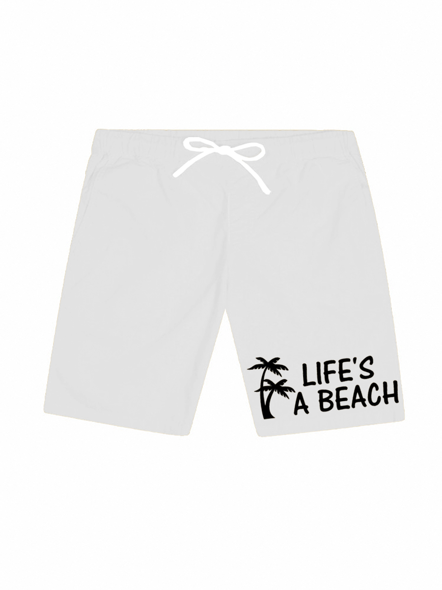 Men's Shorts Life Is A Beach Print Beach Shorts