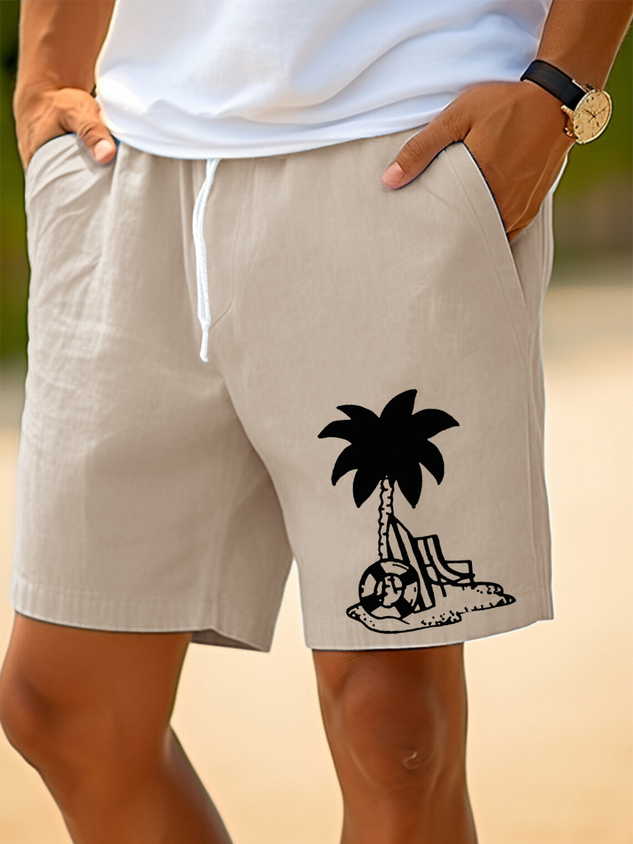 Men's Shorts Coconut Tree Print Beach Shorts