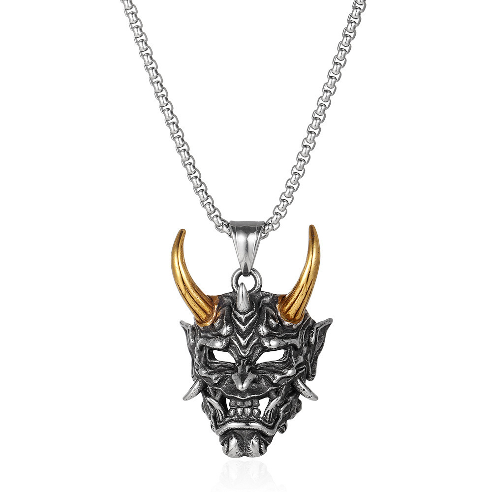 Halloween Steel Ghost Mask Necklace