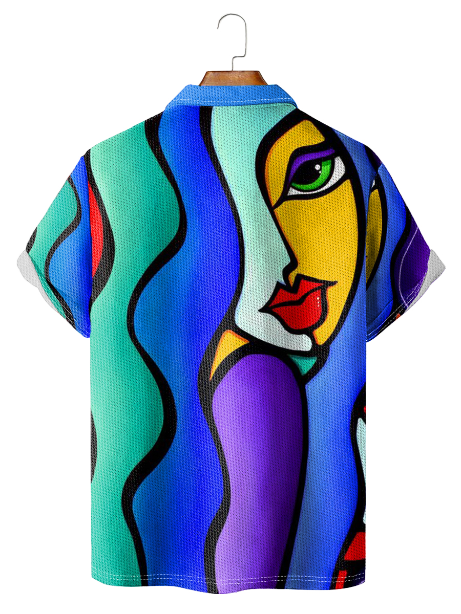 Men's Polo Shirt Abstract Print Short Sleeve Golf Shirt