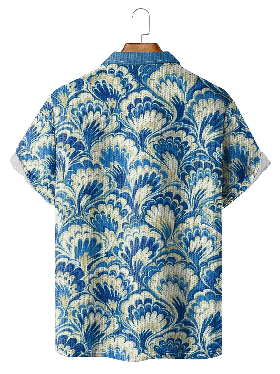 Art Pattern Print Casual Loose Short-Sleeved Polo Shirt