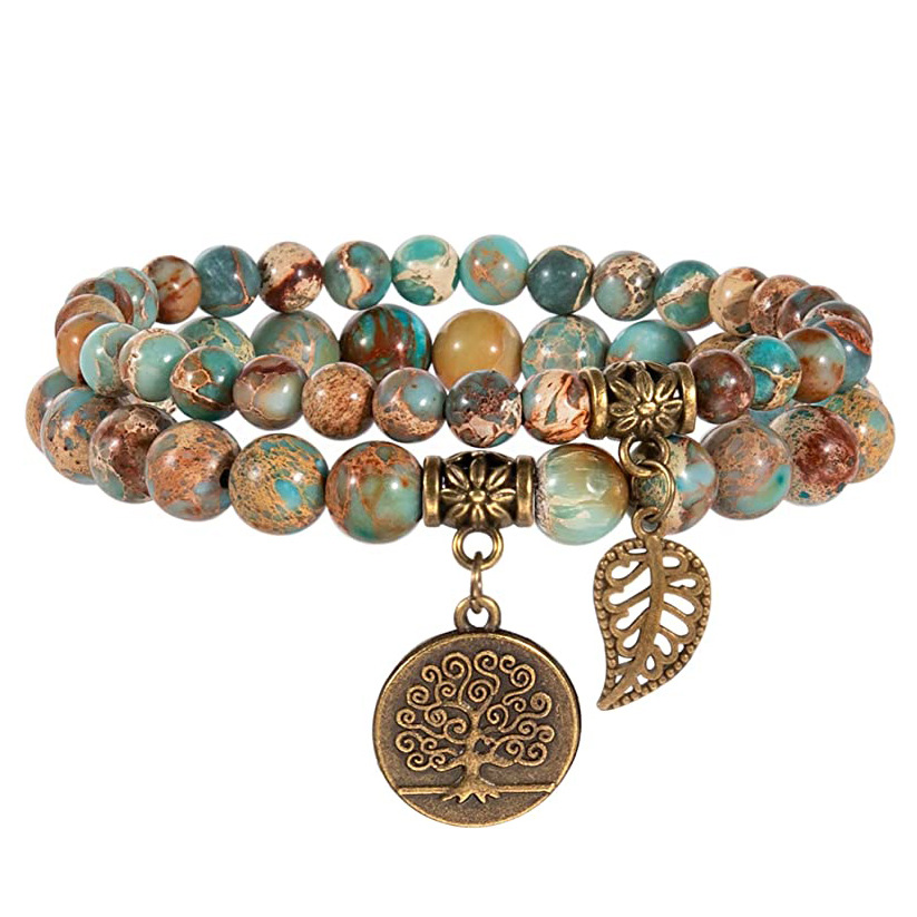 Leaf Colorful Stone Pride Bracelet