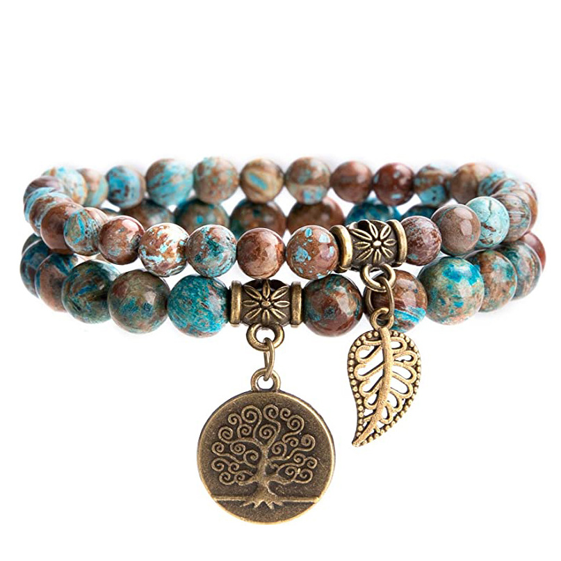 Leaf Colorful Stone Pride Bracelet