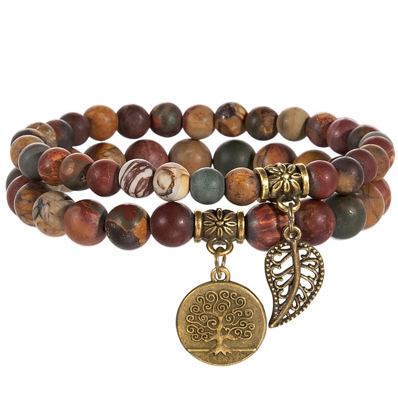 Leaf Colorful Stone Pride Bracelet