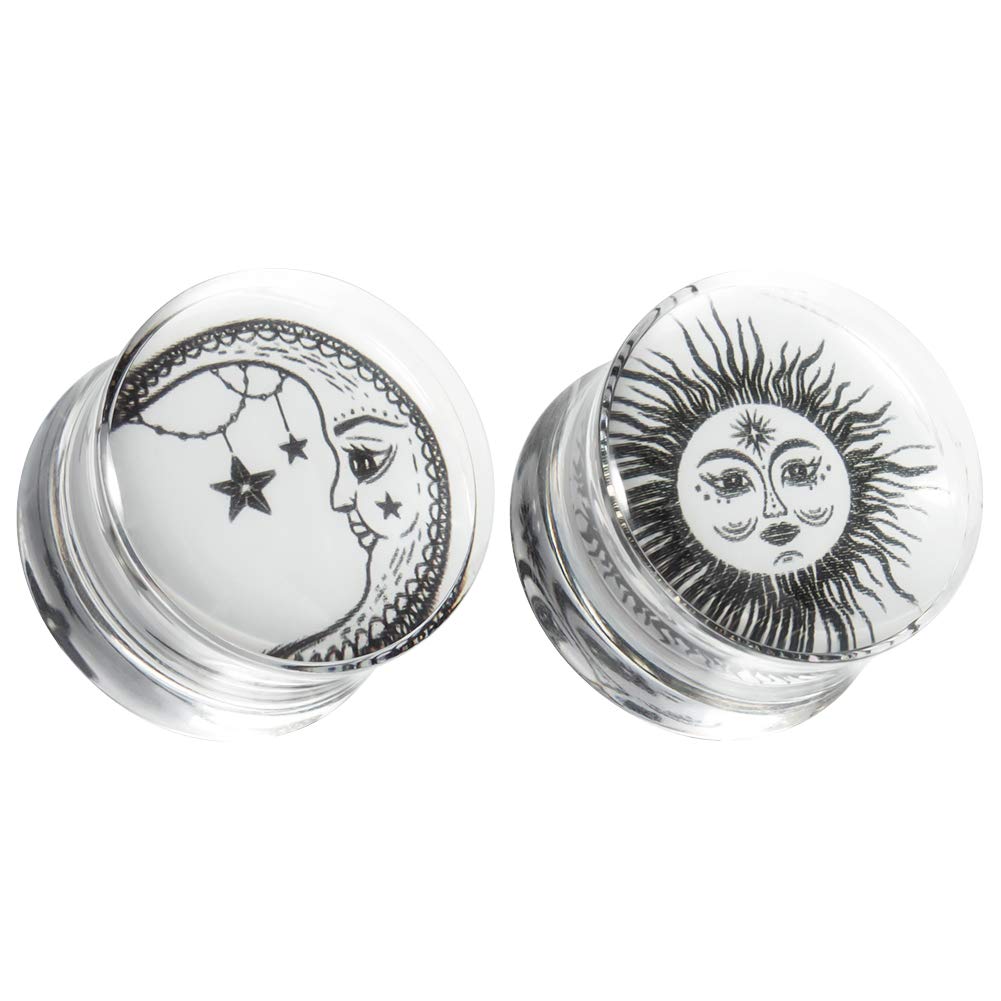 Sun and Moon Acrylic Piercing Plugs