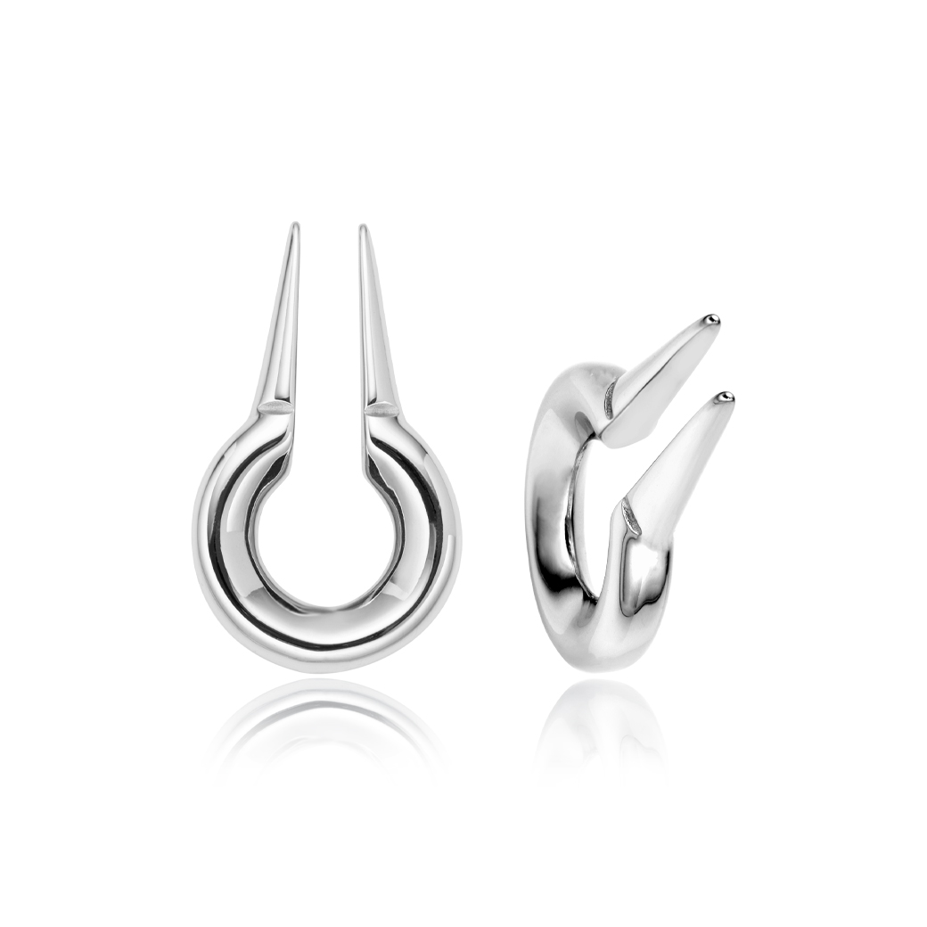 Silver Kehole Stainless Hangers Ear Gauges