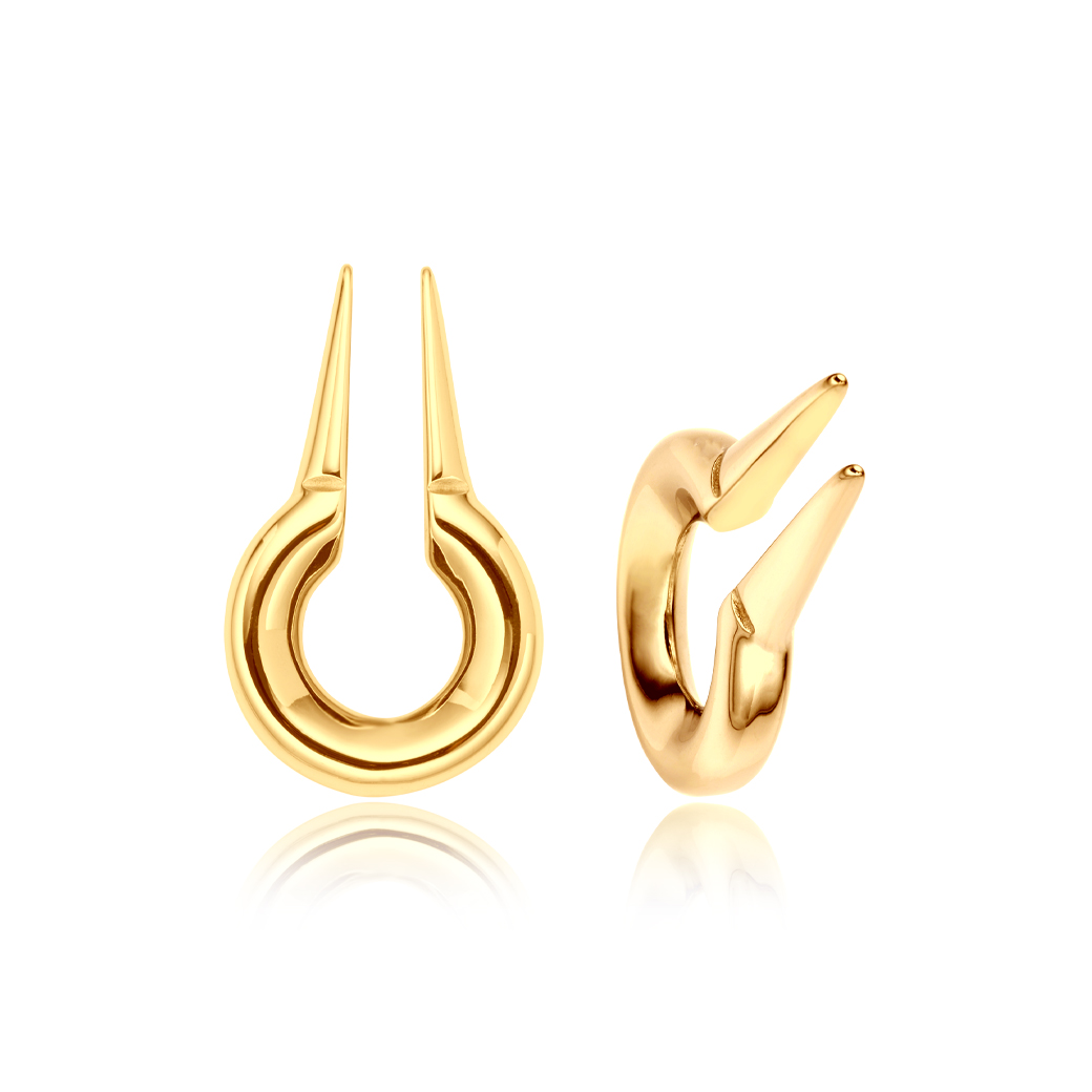 Gold Kehole Stainless Hangers Ear Gauges