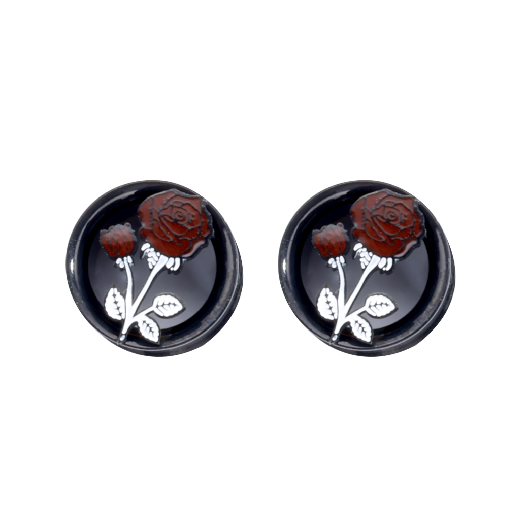 Rose Black Double Flared Steel Tunnels