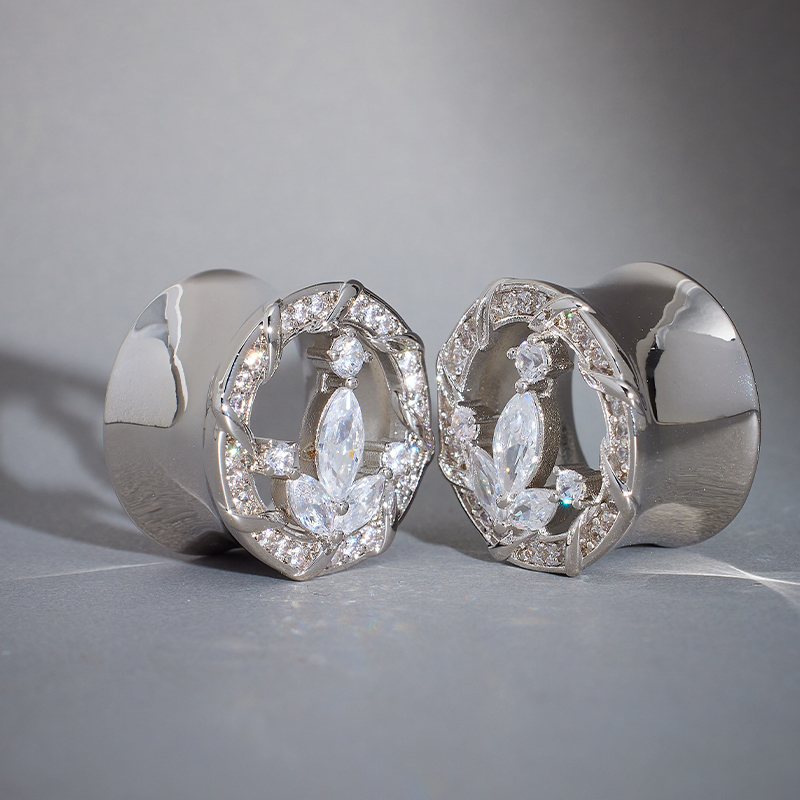 Anchor of Ocean Moissanite 8K Tunnel (2Pcs)