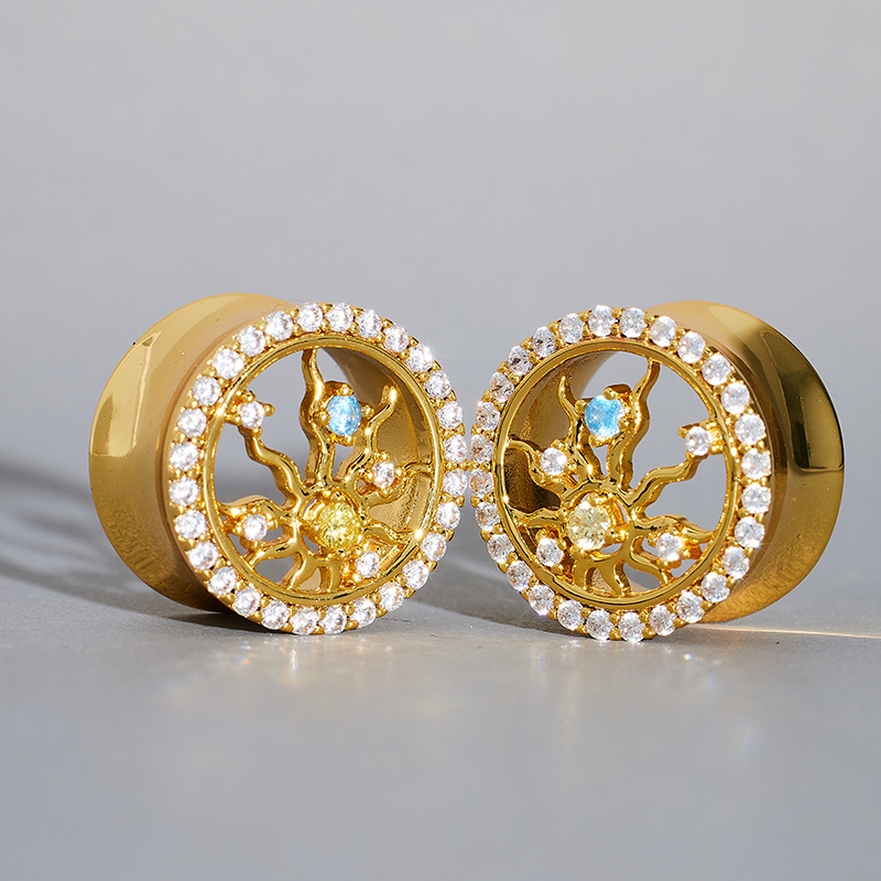 Radiance of Life Zircon 14K Tunnel (2Pcs)