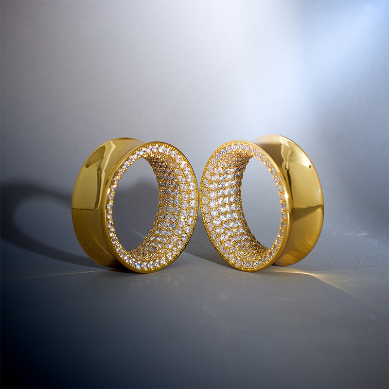 8K Stars Shining Moissanite Ear Gauge Tunnel(2Pcs)