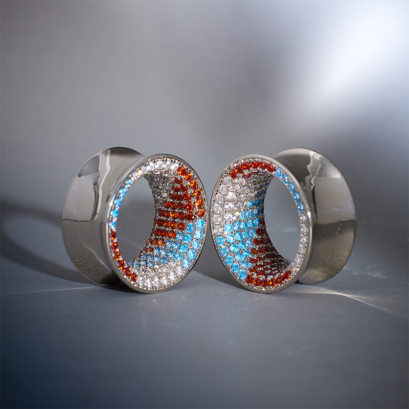 Free Will 8K Zircon Ear Gauge Tunnel (2Pcs)