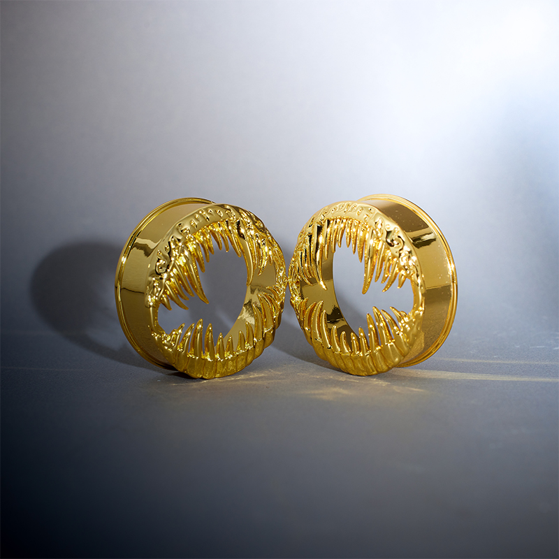 Tungsten Steel Venomous Maw Ear Ear Gauge Tunnel（2Pcs）