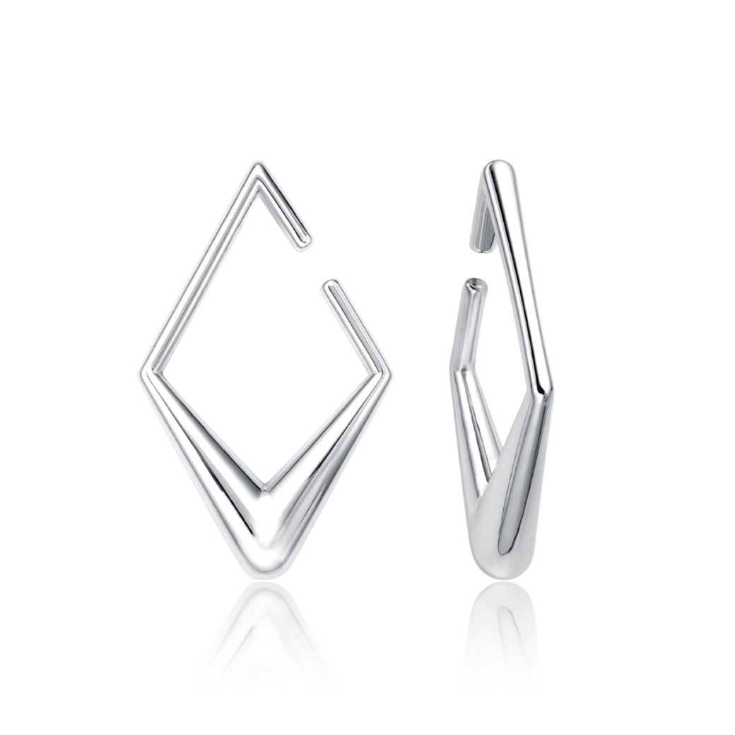 Silver Rhombic Stainless Hangers Ear Gauges