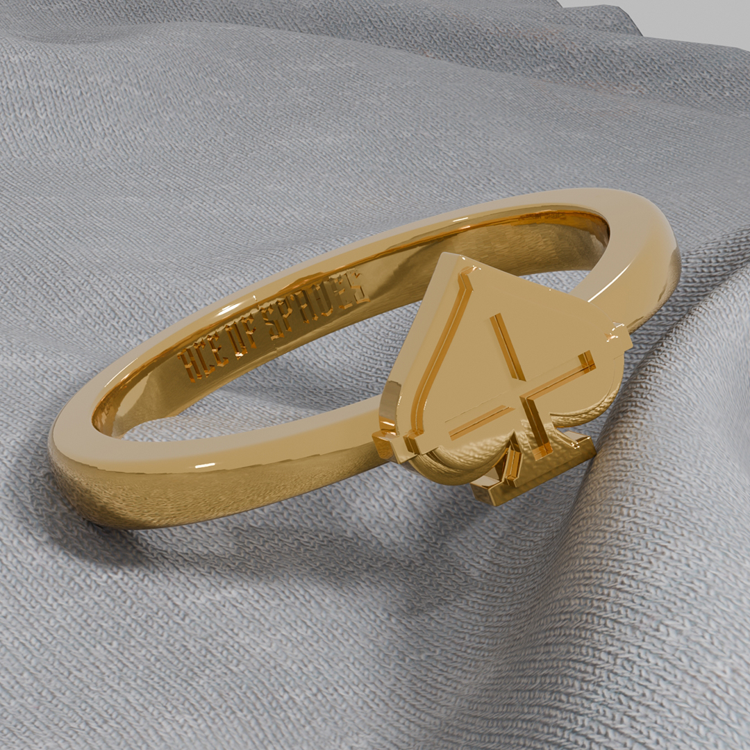 Ace of Spades Narrow Ring