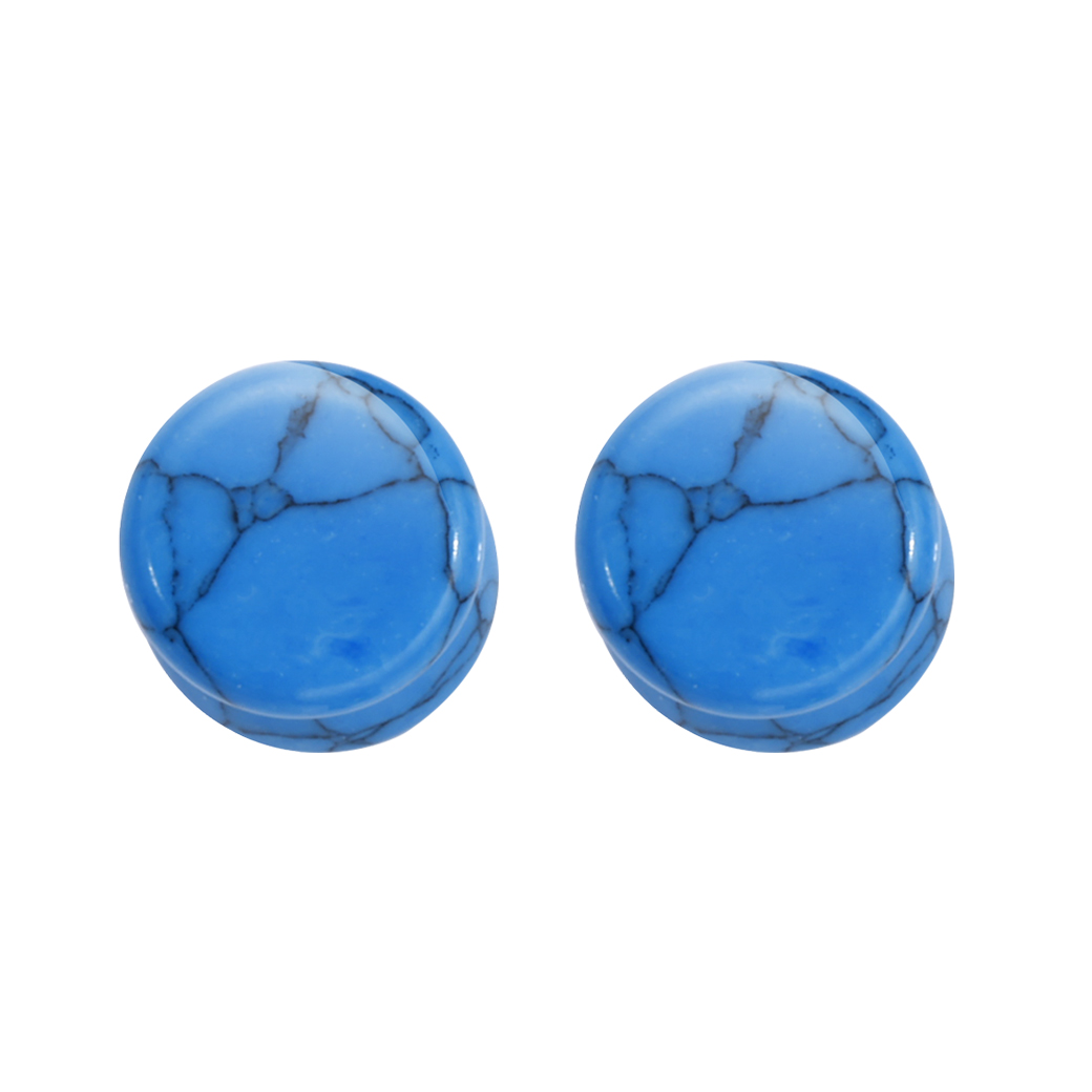 Blue Turquoise Stone  Piercing Plugs
