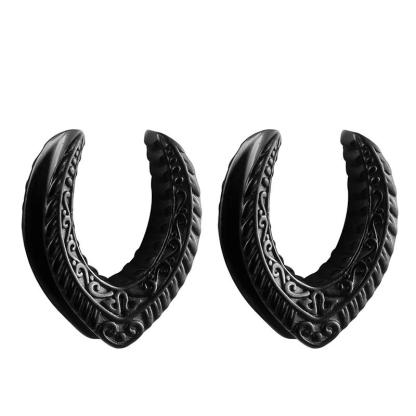 [Copy]Floral Steel Saddles Ear Stretched 2Pcs
