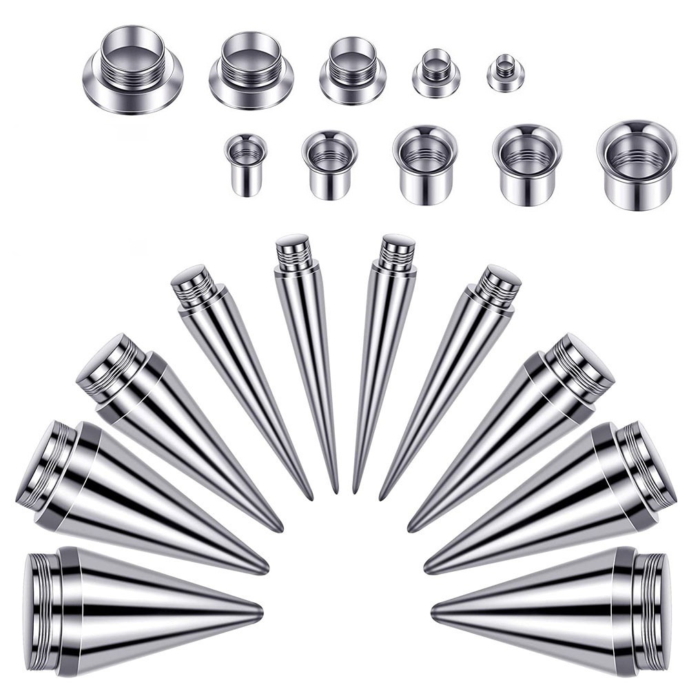 Titanium Spike Flared Ear Stretching Kit 