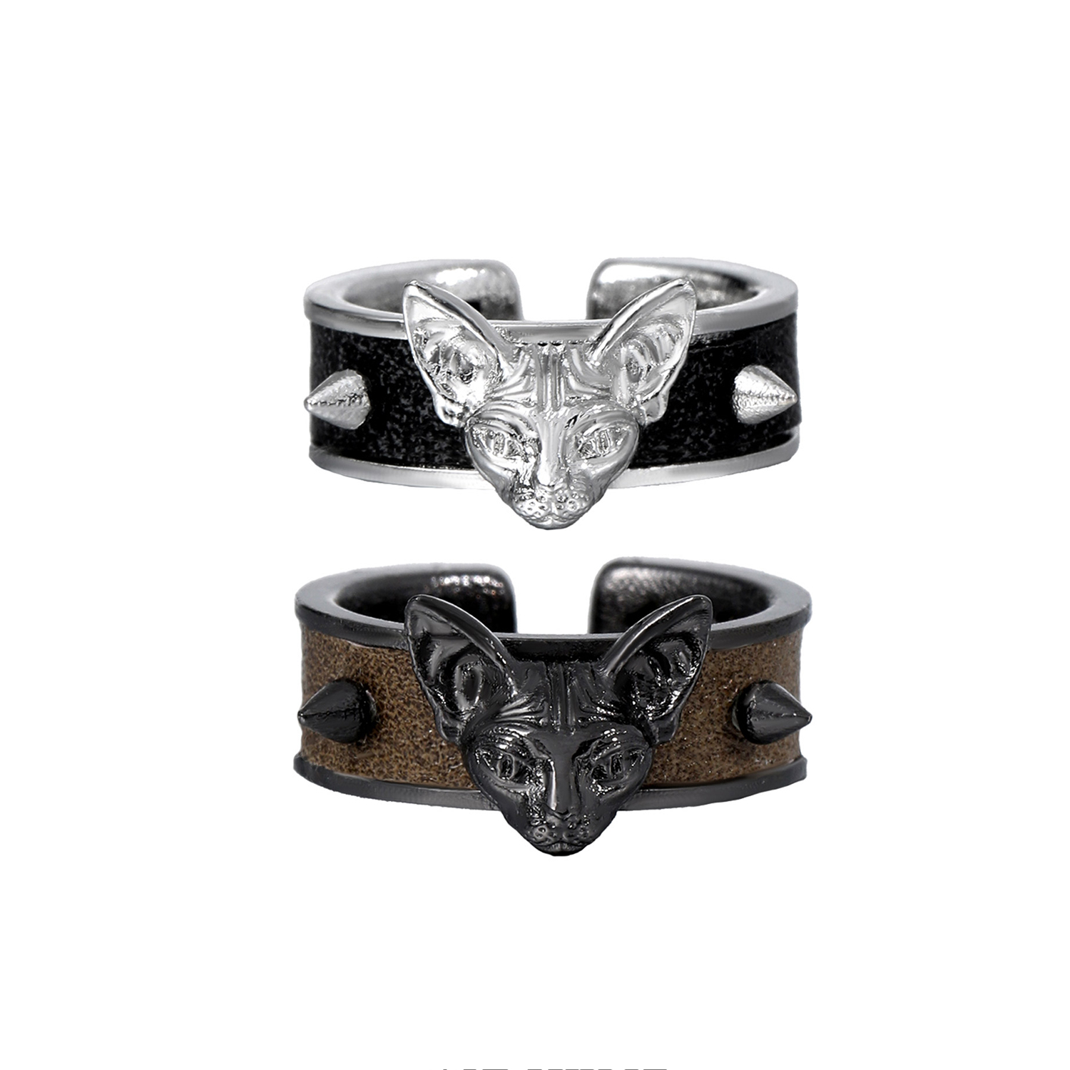 S925 Leather Sphynx Ring