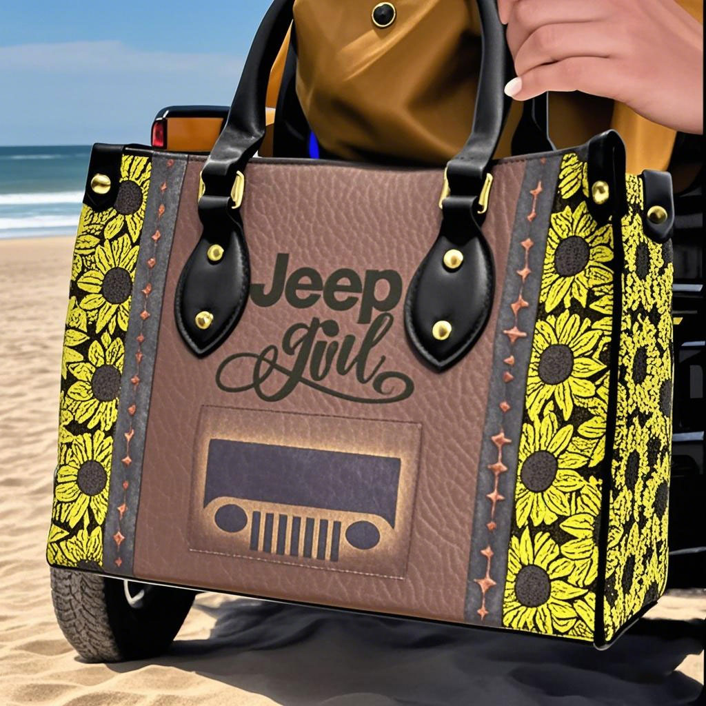 Jeep Girl Sunflower Car Leather Handbag
