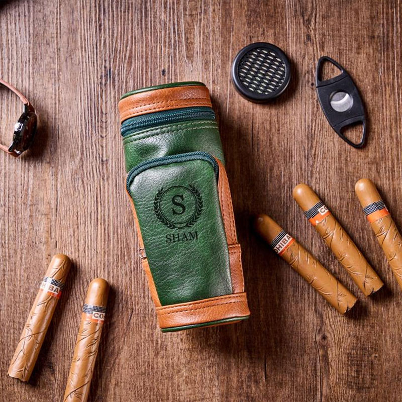 Personalized Engraved Cigar Humidor Case,Gift For Boyfriend And Dad
