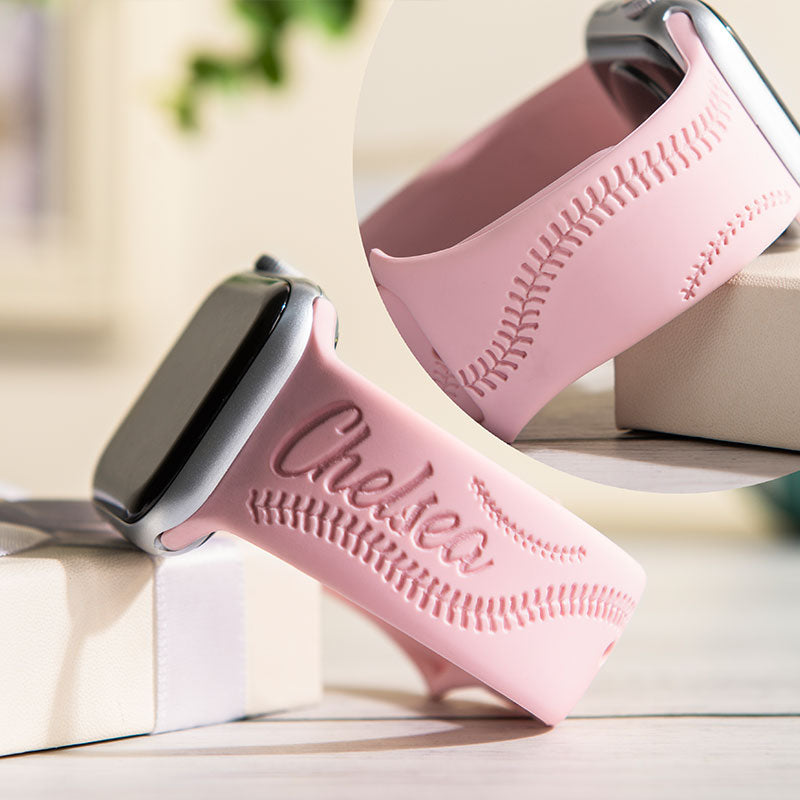 Personalized Baseball or Softball Silicone Watch Band