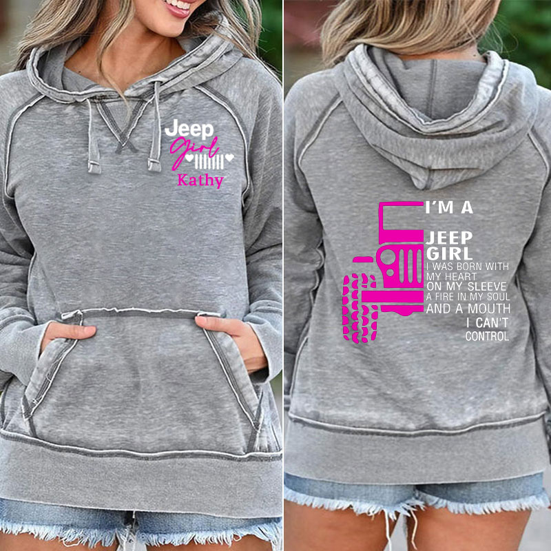 I'M A JEEP GIRL Pocket Hoodie With Your Name