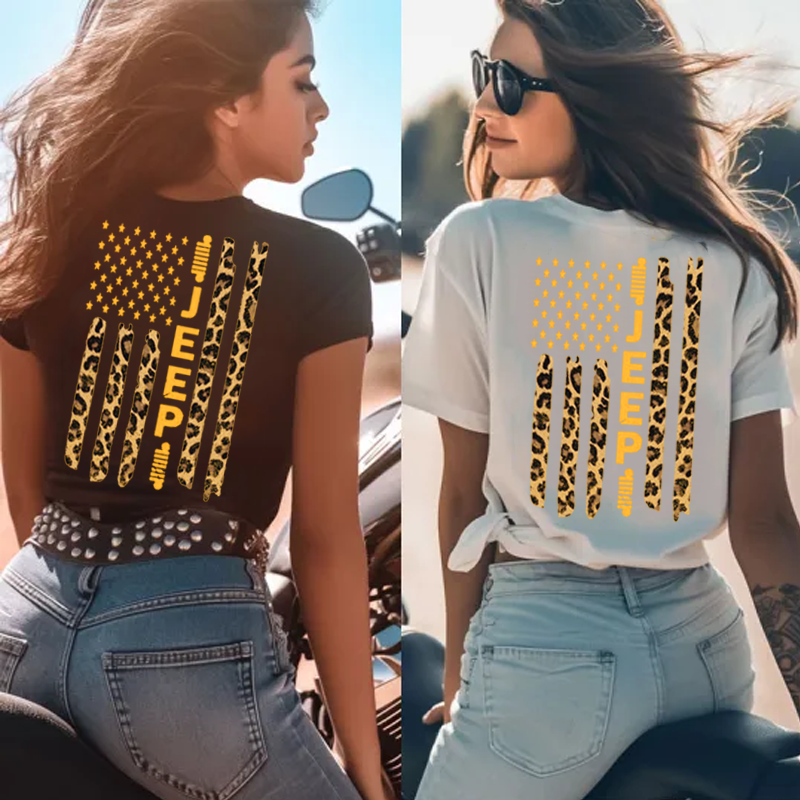 Jeep Leopard American Flag T-Shirt