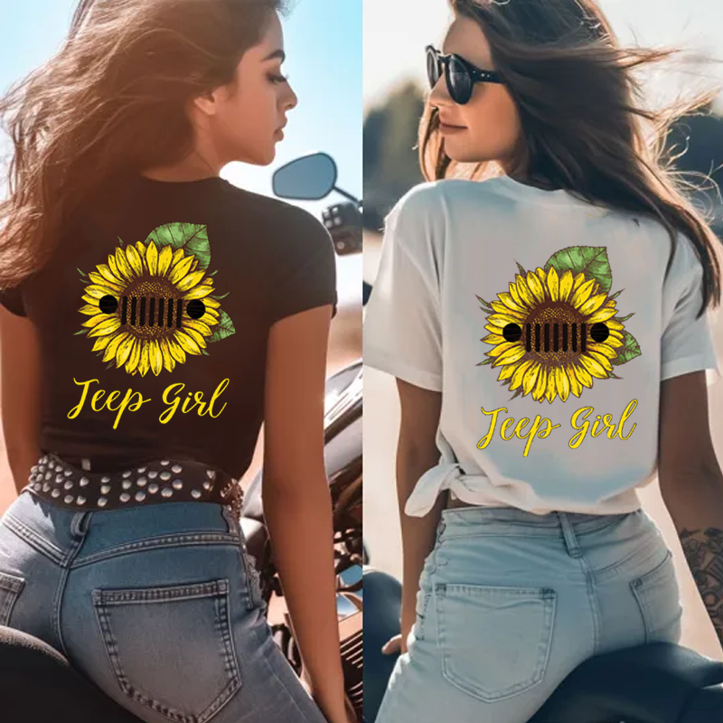 Sunflower Jeep Girl T-Shirt