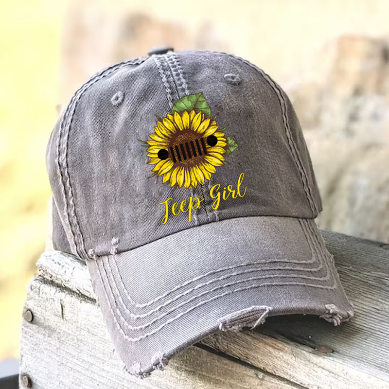 Sunflower Jeep Girl Hat  Jeep Lovers