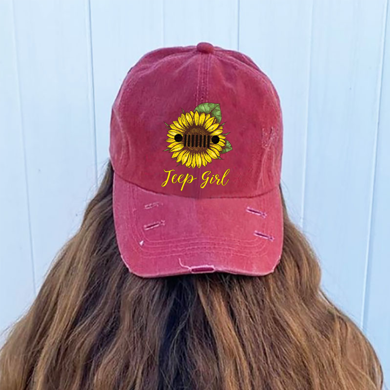 Sunflower Jeep Girl Hat  Jeep Lovers
