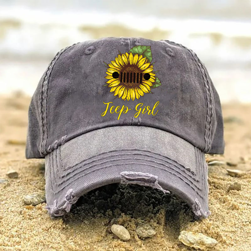 Sunflower Jeep Girl Hat  Jeep Lovers