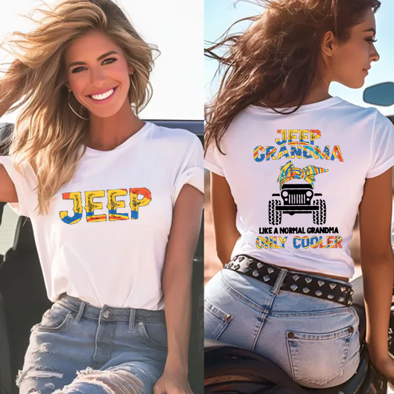Jeep Grandma Like A Normal Grandma Only Cooler Jeep With Headband T-Shirt