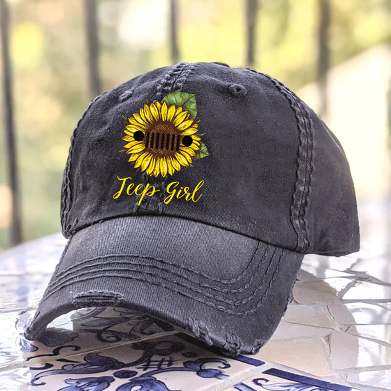 Sunflower Jeep Girl Hat  Jeep Lovers