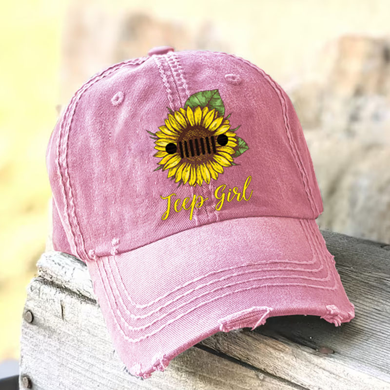 Sunflower Jeep Girl Hat  Jeep Lovers
